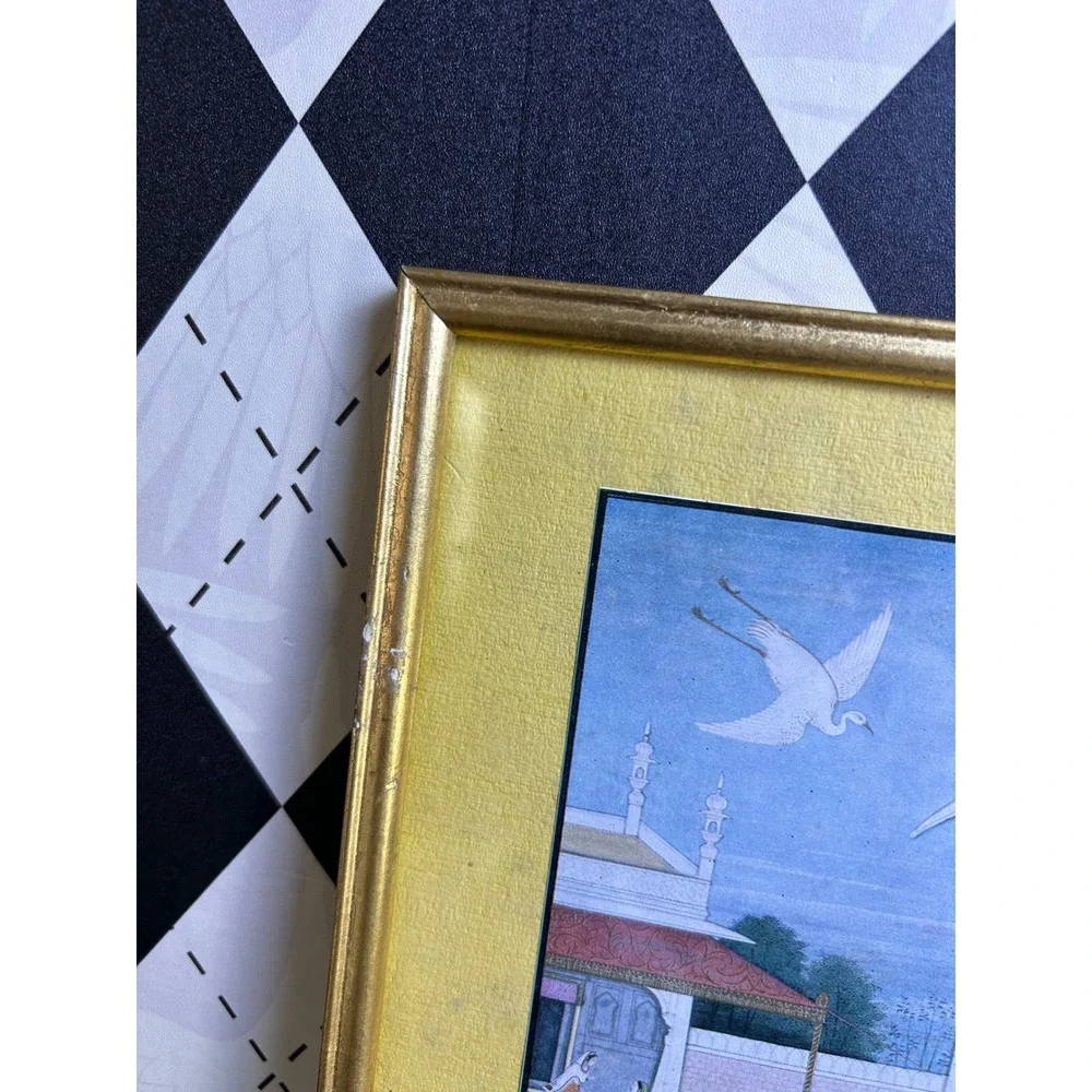Vintage Framed Indian Pahari Nala Damayanti 15